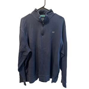 ⭐️ Men Vineyard Vines Navy Fleece Quarter Zip Sweatshirt Size XL Preppy Coastal